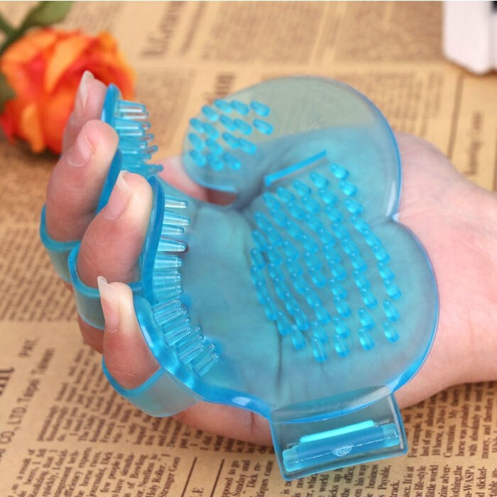 Pet Bath Brush Five Finger Bath Brush Set of Hand Brush Scrub Brush Dog Gloves Bath Hand Brush