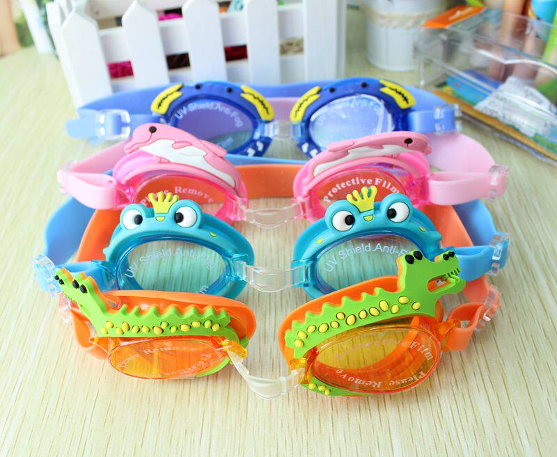 Free shark children cartoon swimming glasses Anti-fog waterproof super clear goggles Crab dolphin goggles