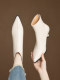 2025 New Autumn and Winter Boots, French Style White Ultra-Soft Sheepskin Mid-Heel Stiletto High-Heeled Shoes, Pointed-Toe High-Heeled Short Boots for Women