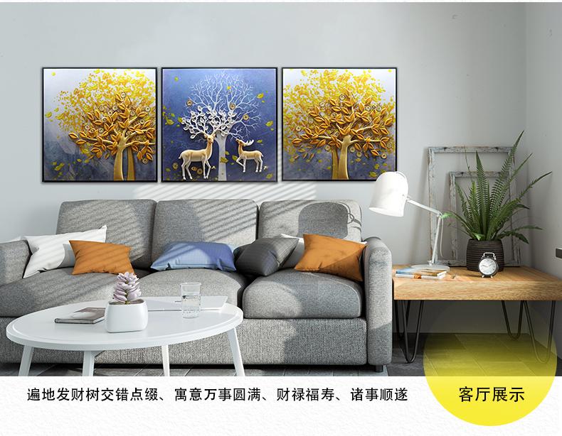 5d kim cương khoan mới giàu có đầy đủ hươu rhinestone kim cương thêu cross stitch phòng tranh thờ sống phong cách châu Âu nề 2019 - Công cụ & phụ kiện Cross-stitch tranh thêu chữ thập đồng hồ