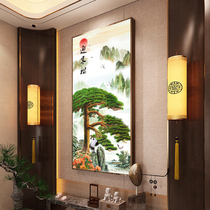 Diamond Painting Full Drilling New 2022 Welcome Guest Pine Cross Embroidered Living Room Genguan Vertical Version High-end Simple Atmospheric Diamond Embroidery