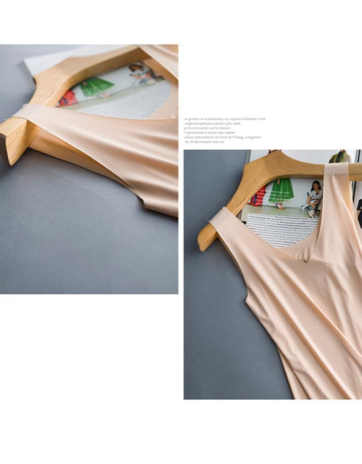 Mặc nó như không mặc! Chất liệu cotton lụa liền mạch đáy quần lụa tơ tằm siêu mỏng thoáng khí V-cổ gợi cảm BX02 áo 2 dây nữ đẹp