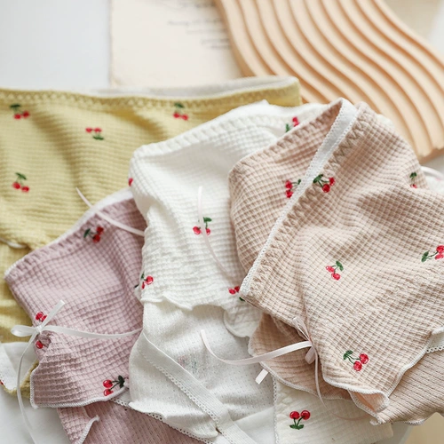 Японские милые хлопковые трусы, средняя посадка, с акцентом на бедрах