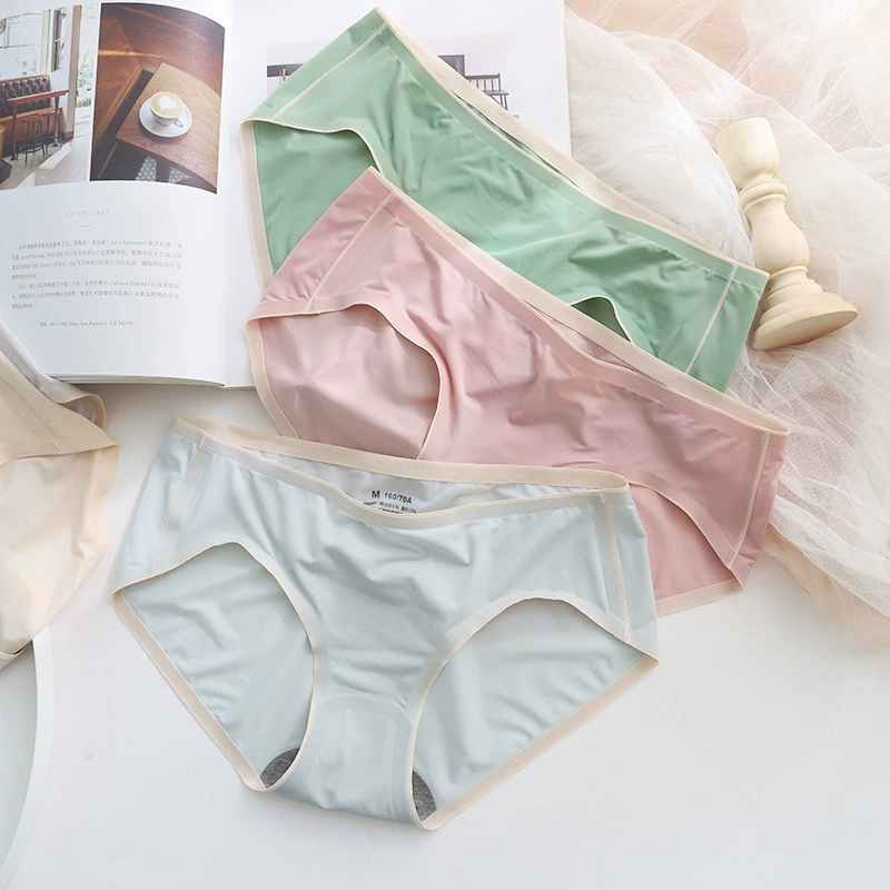 Đồ lót nữ lụa băng mùa hè siêu mỏng mượt liền mạch giữa eo sexy đồ lót kháng khuẩn graphene thoáng khí kháng khuẩn đơn giản - Giống cái