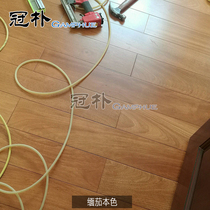 Burmese Bodhi Bodhi full solid wood flooring African yellow flower pears geothermal ground warm light color upscale Innocent Wood Direct Marketing Manufacturer