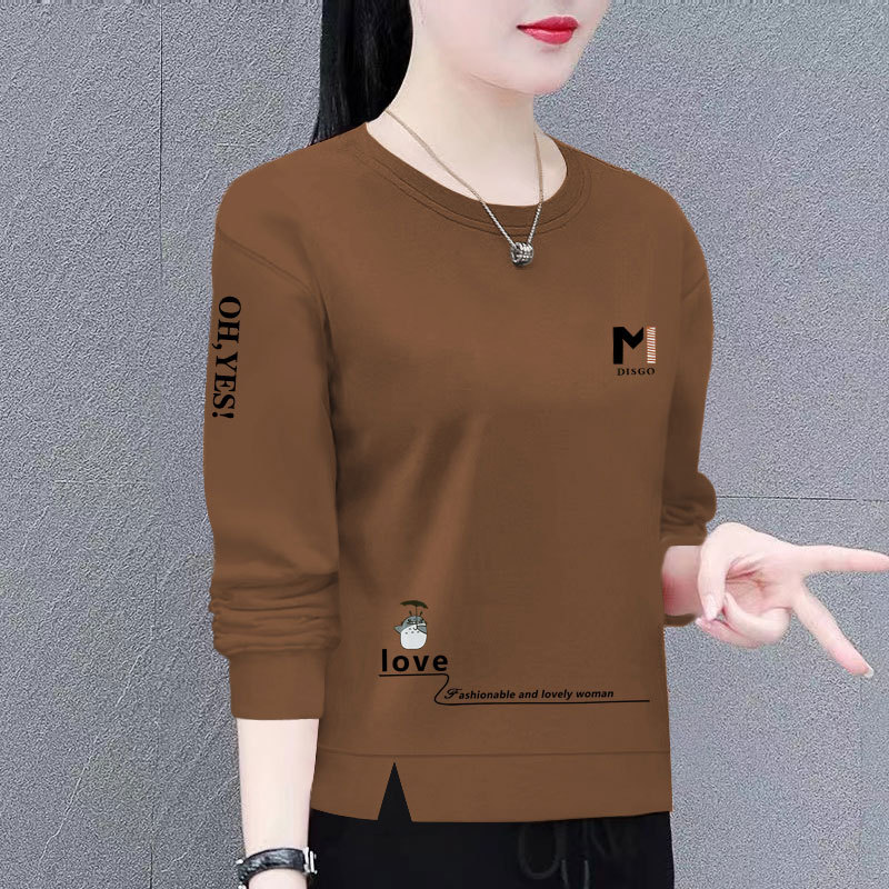 Fashionable Women's Sweatshirt New Trendy Korean Style Spring and Autumn Loose Slimming Versatile Round Neck Long Sleeve Top Jacket for Women