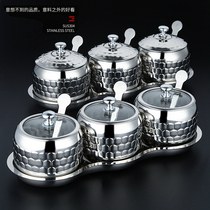 304 stainless steel seasoning Jar Kitchen household Nordic seasoning seasoning box chili oil tank salt jar with lid set