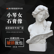 48cm Xiaoqin female plaster statue Plaster head statue Bust Portrait Sketching Teaching aids Art supplies Sculpture ornaments Sketch