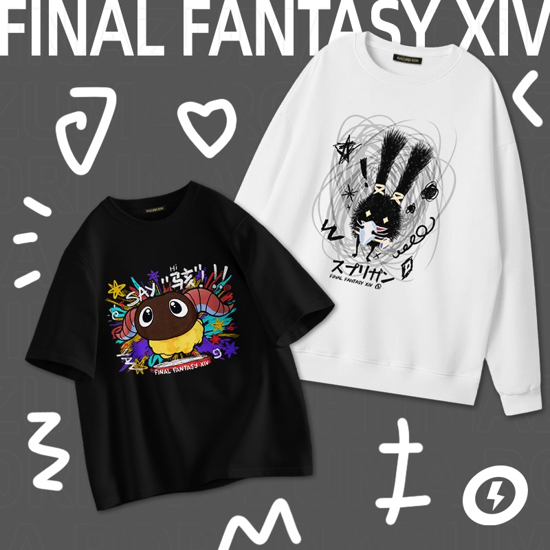 Lightning Loli Ff14 Final Fantasy Original Fan Merchandise T-Shirt Cute Yan Sheep Moogle Popular Character Lightning Loli Ff14 Final Fantasy Original Fan Merchandise T-Shirt Cute Yan Sheep Moogle Popular Character