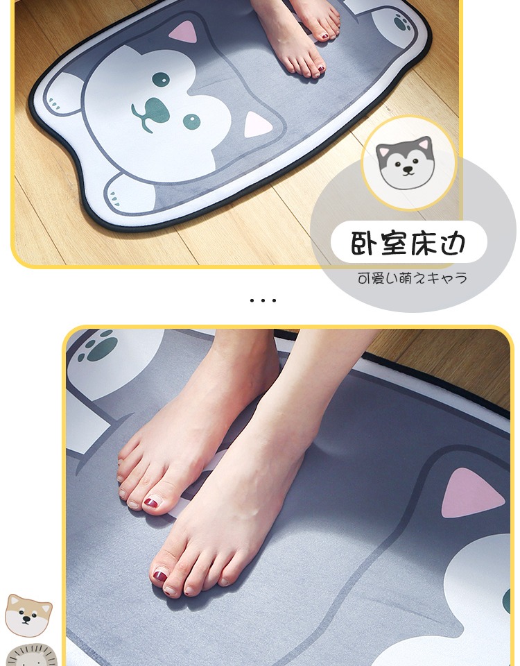 Mèo mat phòng ngủ lối vào cửa đầu giường thảm bước bước mat nhà dễ thương phim hoạt hình ký túc xá mat - Thảm sàn thảm xốp cho bé concung