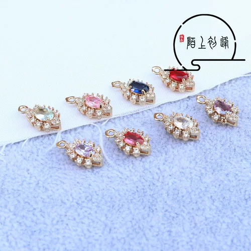 Аксессуар, стеклянные аксессуары, ретро золотые серьги, китайская шпилька ручной работы, DIY, микроинкрустация