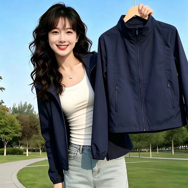 Stand Collar Short Jacket for Women 2026 New Spring and Autumn Cardigan Thin Fashion Loose Casual Sports Jacket Mom's Clothing Stand Collar Short Jacket for Women 2026 New Spring and Autumn Cardigan Thin Fashion Loose Casual Sports Jacket Mom's Clothing