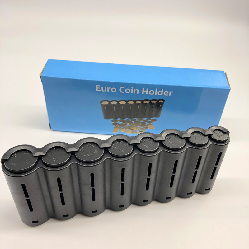 Portable EURO Mini coin cylinder Euro coin storage coin deposit money pot EU national coin containing cylinder