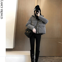 Lanpose Thousand Birds Geigh Down Clothes Woman Short 2022 Little crowddesign Sensation Small Collar Thickened Duck Suede Jacket