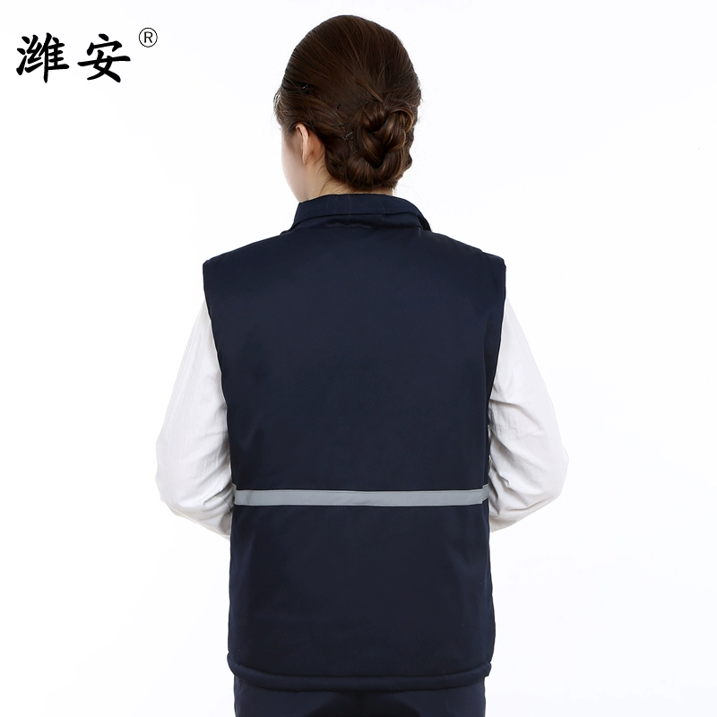 Mùa đông bông vest vest overalls bông vest dụng cụ bông vest nhà máy quần áo lao động bảo hiểm kỹ thuật quần áo dải phản quang nam nữ áo ba lổ