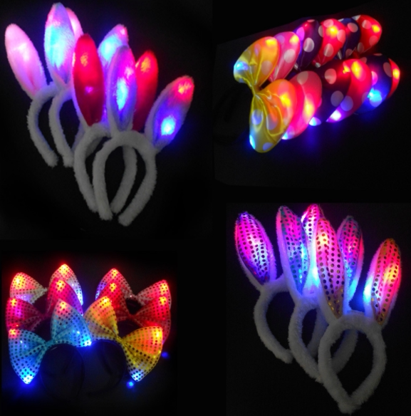 Jun and] Christmas Luminous Crown Flowers Rings Butterfly Knots Horn Deer Antlers Ears Cat Ears Hair Stirrups