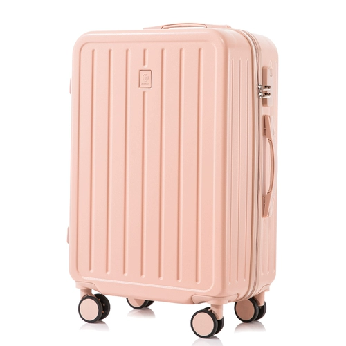 Высококачественный розовый вместительный и большой прочный чемодан с молнией