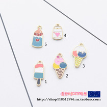 DIY jewelry accessories Alloy oil drop love bottle ice cream ice cream pendant earrings keychain material
