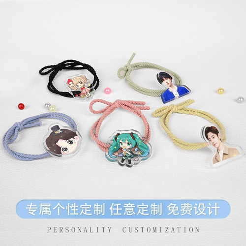 Акриловая резинка для волос, браслет для влюбленных, фотография, аксессуар для волос, «сделай сам», делается под заказ