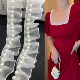 Белая сумка для обуви из жемчуга, аксессуар для волос, аксессуары, 2.5см, кружевное платье