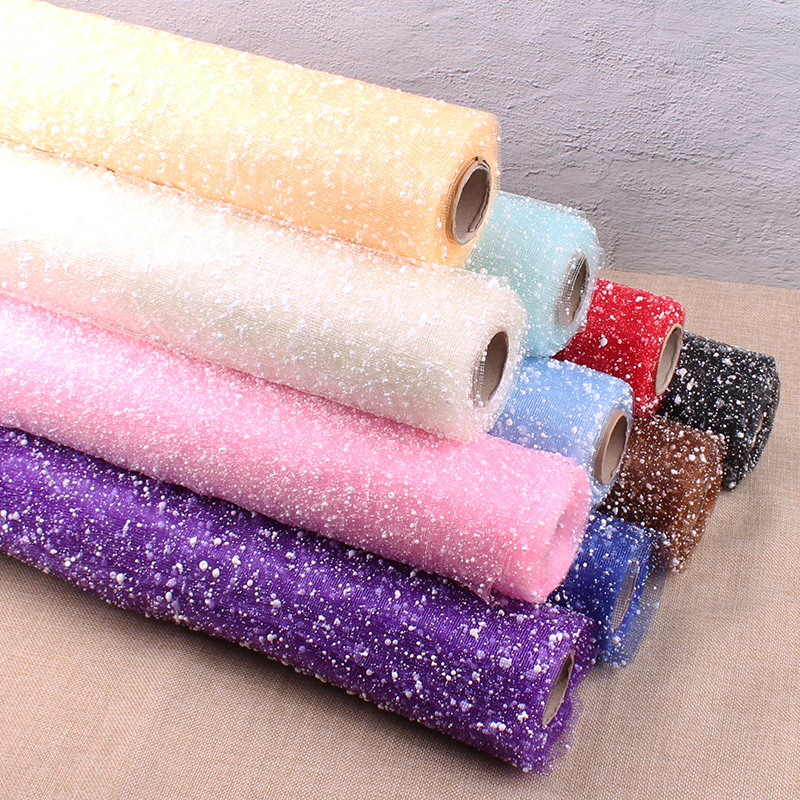 Floral flower wrapping paper handmade diy materials Rose bouquet supplies ins dot yarn bag flower snow dot yarn net
