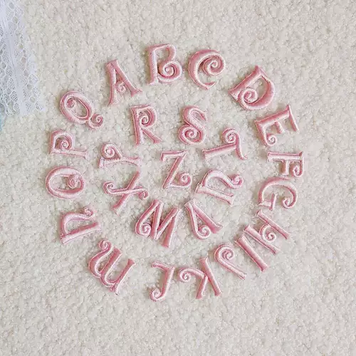 Трехмерный пластырь, розовая самоклеющаяся наклейка, английские буквы, с вышивкой