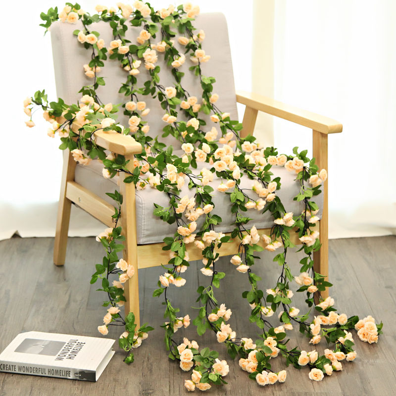 Emulation Rose Vine rosewood Fake Flowers Vines Air Conditioning Central Heating Piping Decoration Wedding wall-hanging vine Vine Plastic Flowers