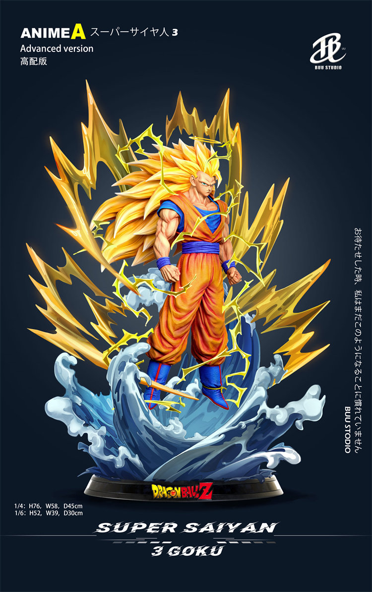 BUU Studio Dragon Ball Super Saiyan 3 Goku Model PU In Stock 1/6