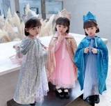 Плащ для принцессы, комплект для выхода на улицу, «Холодное сердце», xэллоуин, в западном стиле