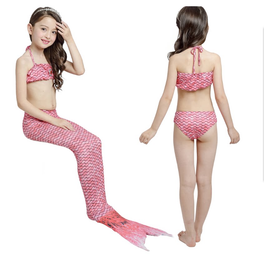 Mermaid kids swimsuit girl split set fish tail princess skirt girl mermaid beach photo costume