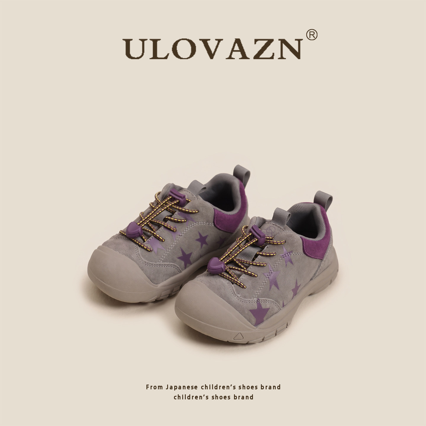 รองเท้าเด็ก Ulovazn สไตล์ญี่ปุ่น~รองเท้าผ้าใบสำหรับเด็ก รองเท้าเดินป่าลายดาวหลากสี รุ่นใหม่ฤดูใบไม้ร่วงปี 2026 สำหรับเด็กชายและเด็กหญิง ยอดนิยม