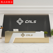 Simple and modern company front desk desk Hotel reception desk Womens clothing store Beauty salon cashier bar counter custom-made