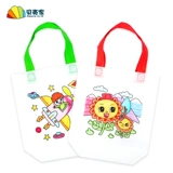 Льняная сумка из нетканого материала, набор материалов, экологичная раскраска для детского сада, DIY, граффити