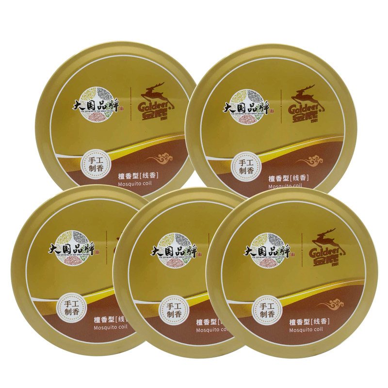Golden Deer Mosquito-Repellent Incense Sandalwood Type Boutique Line Aroma Five Double Pan 5 Boxes 40g Home Indoor Deodorising to Smell Repellent 