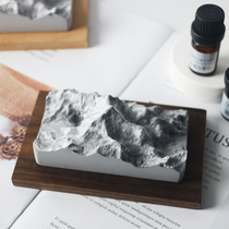 Mount Everest Snow Mountain Fireless Aroma Diffuser Stone Everest Model Interior Decoration Light Fragrance Gift