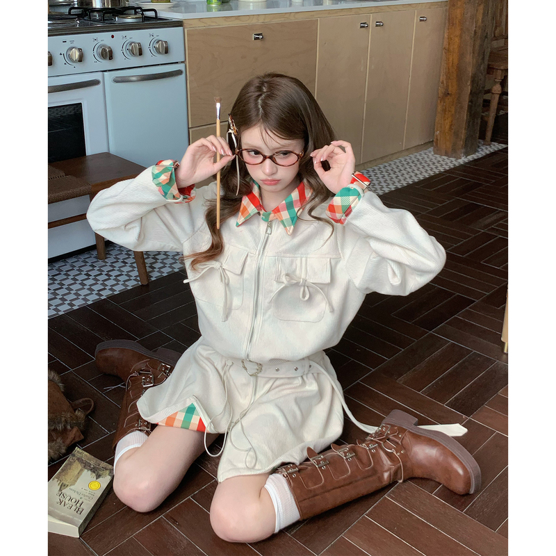 Ruan Ruan LAOSHU / Apricot Jam 2025 Autumn New Niche Design Korean Sweet Style Trench Coat Women's Mid-Length Jacket