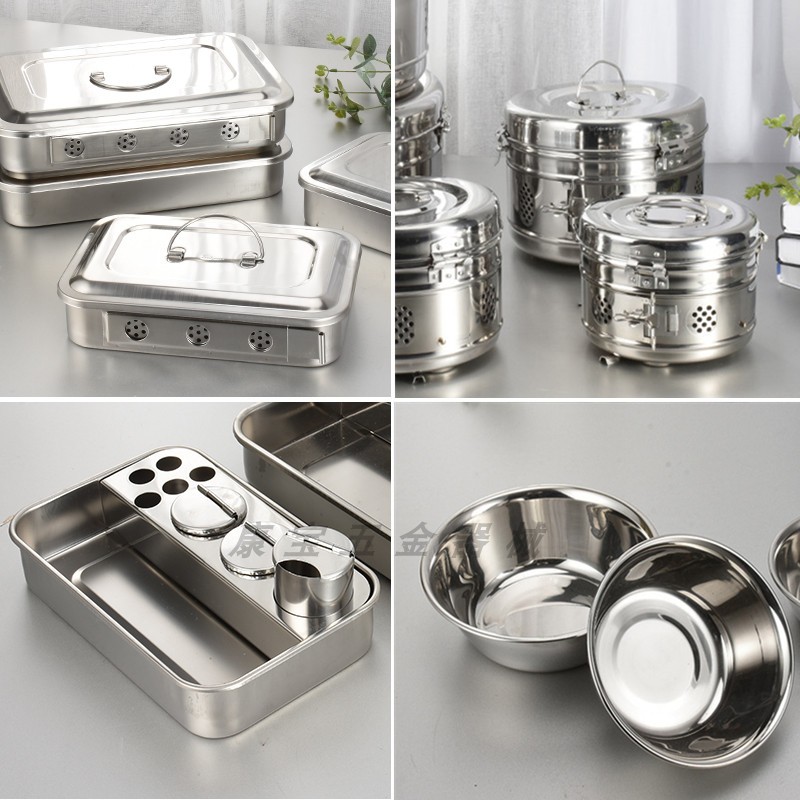 Medical stainless steel disinfection box Disinfection square plate Storage tank storage tank Dressing tray Dressing bowl Dressing basin instrument tray
