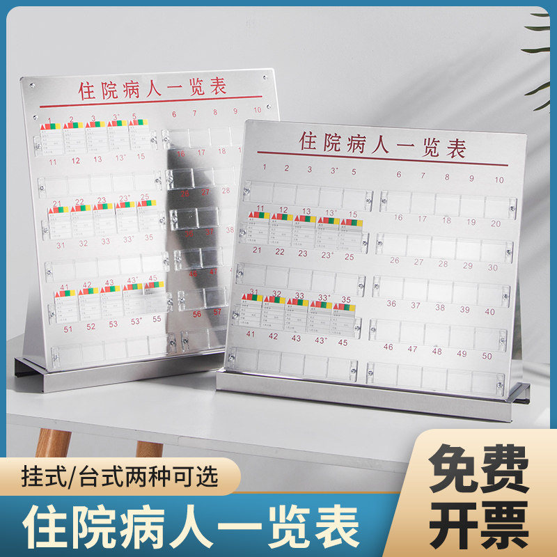 包邮不锈钢住院病人一览表卡台式 挂式住院信息登记卡一览表 卡片