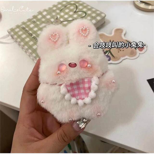 Hong Kong Sc Handmade DIY Bib Rabbit Doll Self-Made Material Kit for Sewing Plush Little Rabbit Holiday Gift