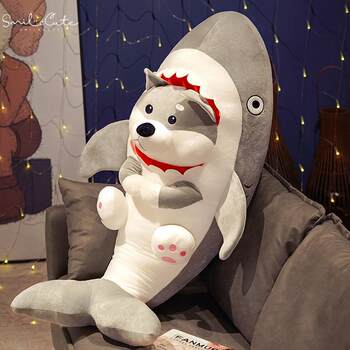 Hong Kong Sc Shark Dog Doll Sleeping Pillow Funny Plush Toy Doll Quirky Shark Birthday Gift
