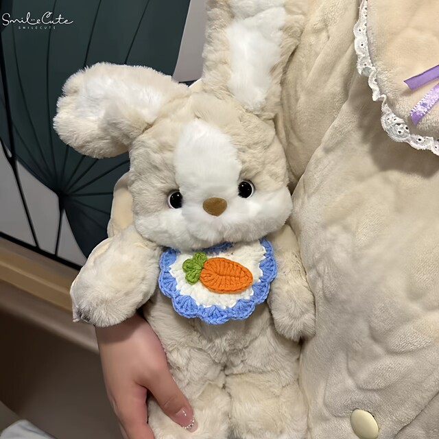 Hong Kong Sc Cute Rabbit Doll Good Night Rabbit Sleeping Companion Puppy Carrot Apron Rabbit Plush Toy Birthday Gift
