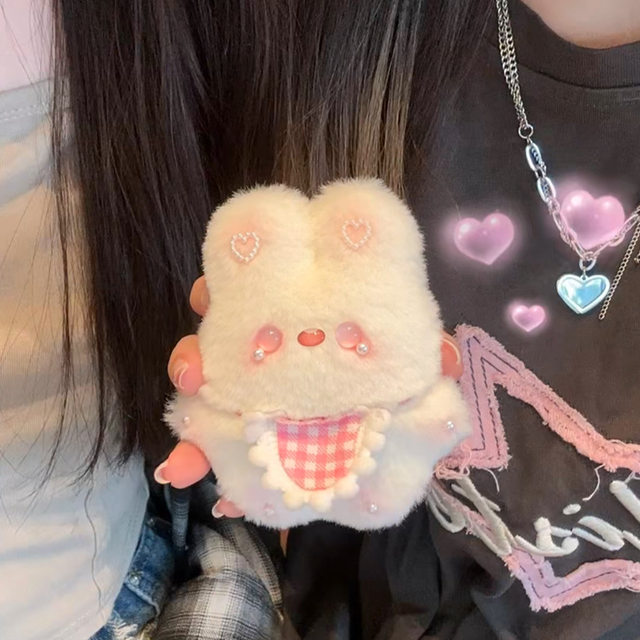 Hong Kong Sc Handmade DIY Bib Rabbit Doll Self-Made Material Kit for Sewing Plush Little Rabbit Holiday Gift