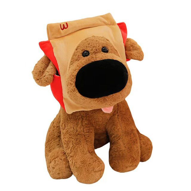 Hong Kong Sc Big Nose Dog Plush Toy French Fries Puppy Doll Cute Bread Doll Couple Gift for Girls