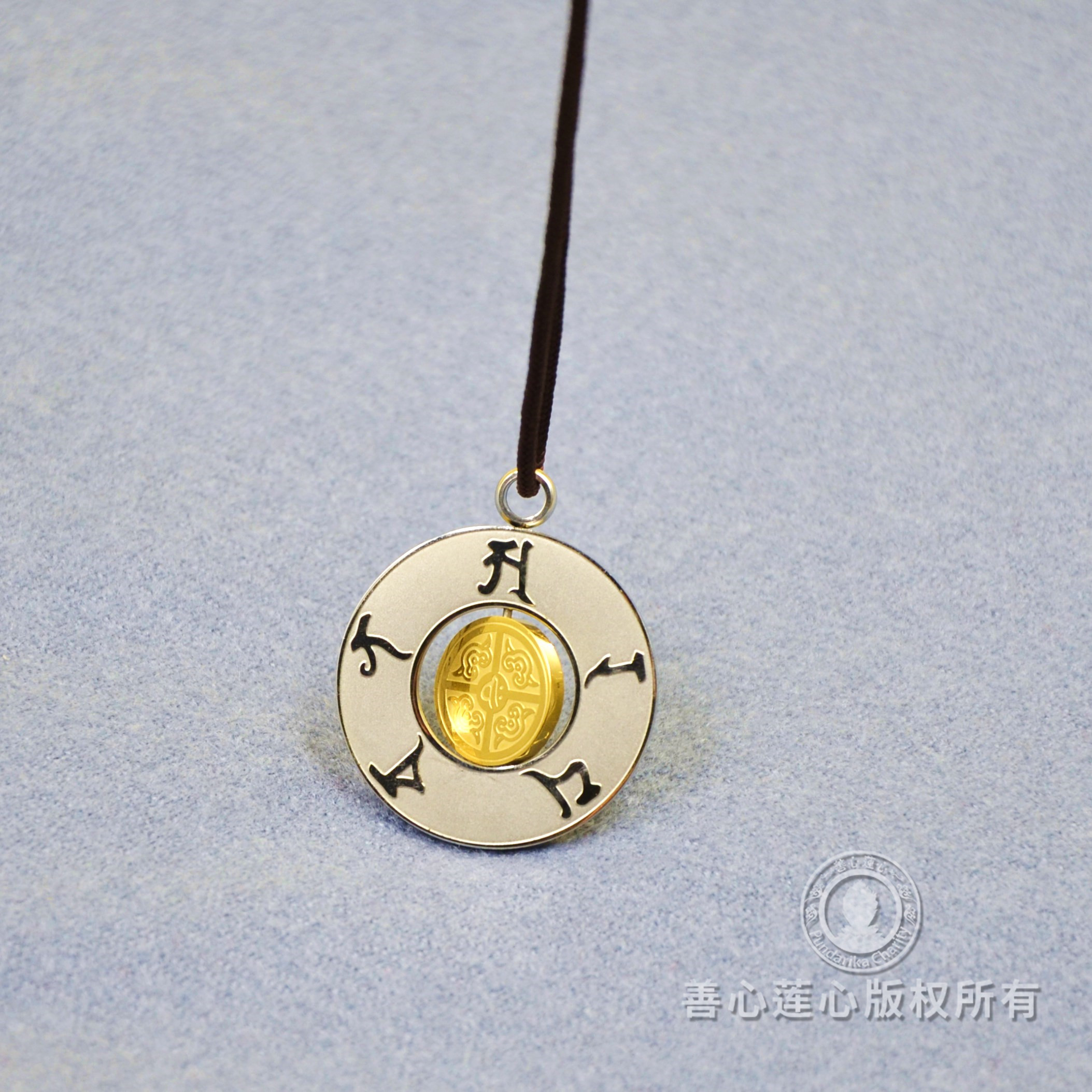 Limited to 3 pieces rotating stainless steel Manjushri five-character mantra mantra good heart lotus heart