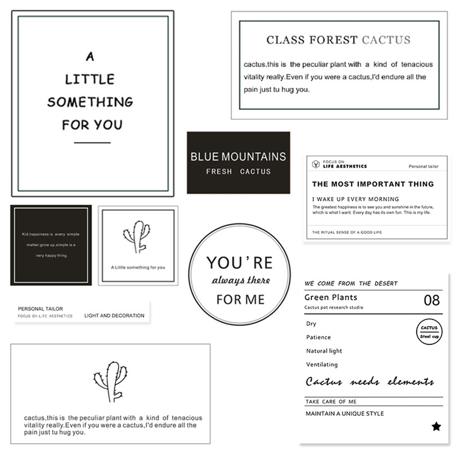 English label sticker Nordic ins style vase square sticker Dry flower packaging sticker bag gift box decoration sticker