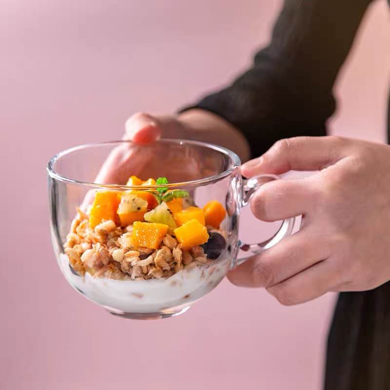 2pcs Xile buckle Nordic style breakfast cup Oat milk cup Coffee cup Large capacity water cup Household