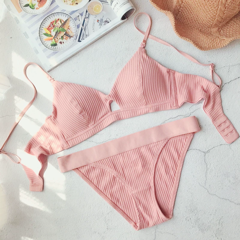 Breast pads, cotton comfortable underwear, ultra thin wireless bra, thin set, french style, simple and elegant design