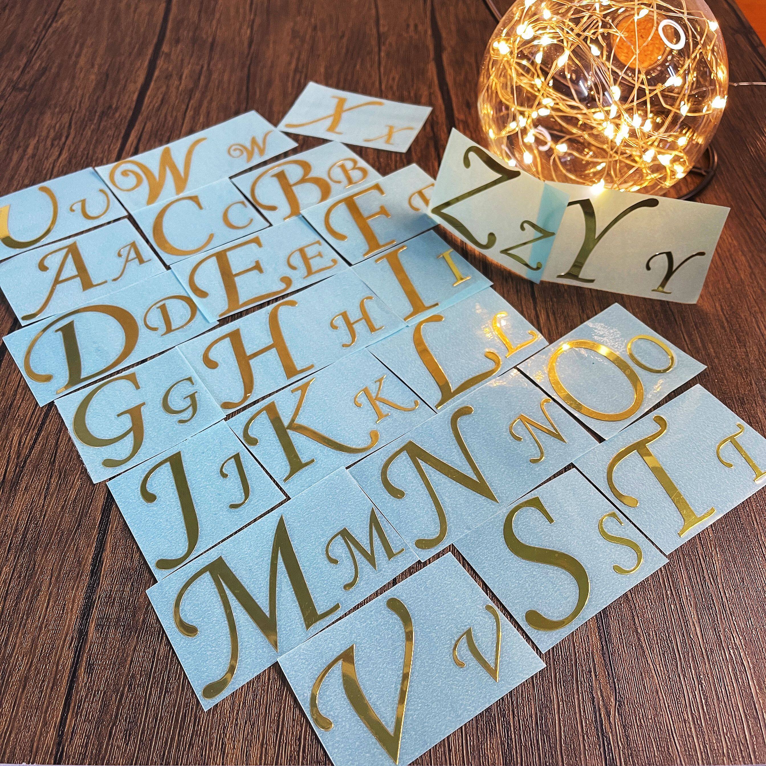 English letter metal stickers Factory direct selling crystal glue metal stickers ABCDEF English metal stickers