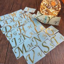 English letter metal sticker factory direct crystal drop adhesive metal sticker ABCDEF English metal sticker