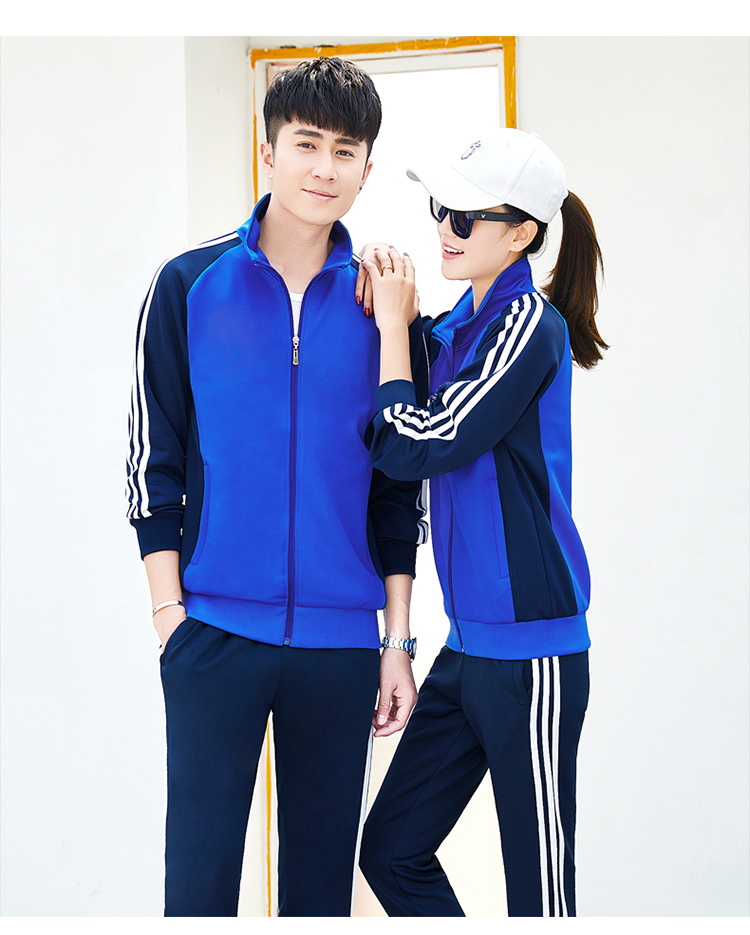 Bộ đồ thể thao mùa xuân và mùa thu Đồng phục nam và nữ Cặp đôi học sinh trung học - Thể thao sau bộ quần áo thể thao nam